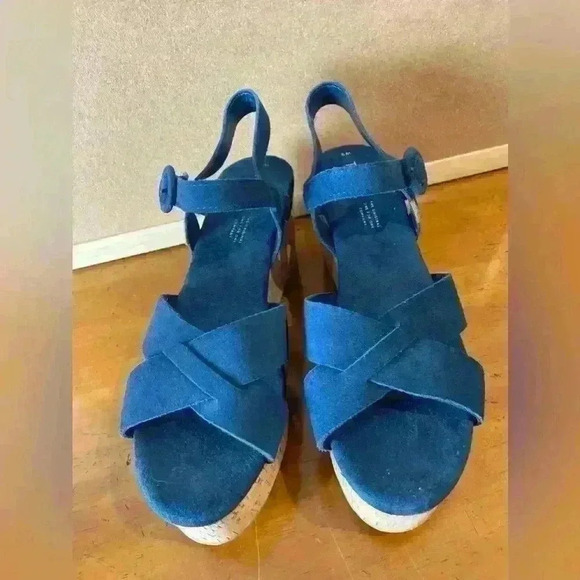 TOMS Majolica wedge sandals 9W never worn - Picture 4 of 8